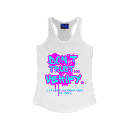 Don't Trust...Verify. Women's Racerback Tank Top by cypherpunkgear.com
