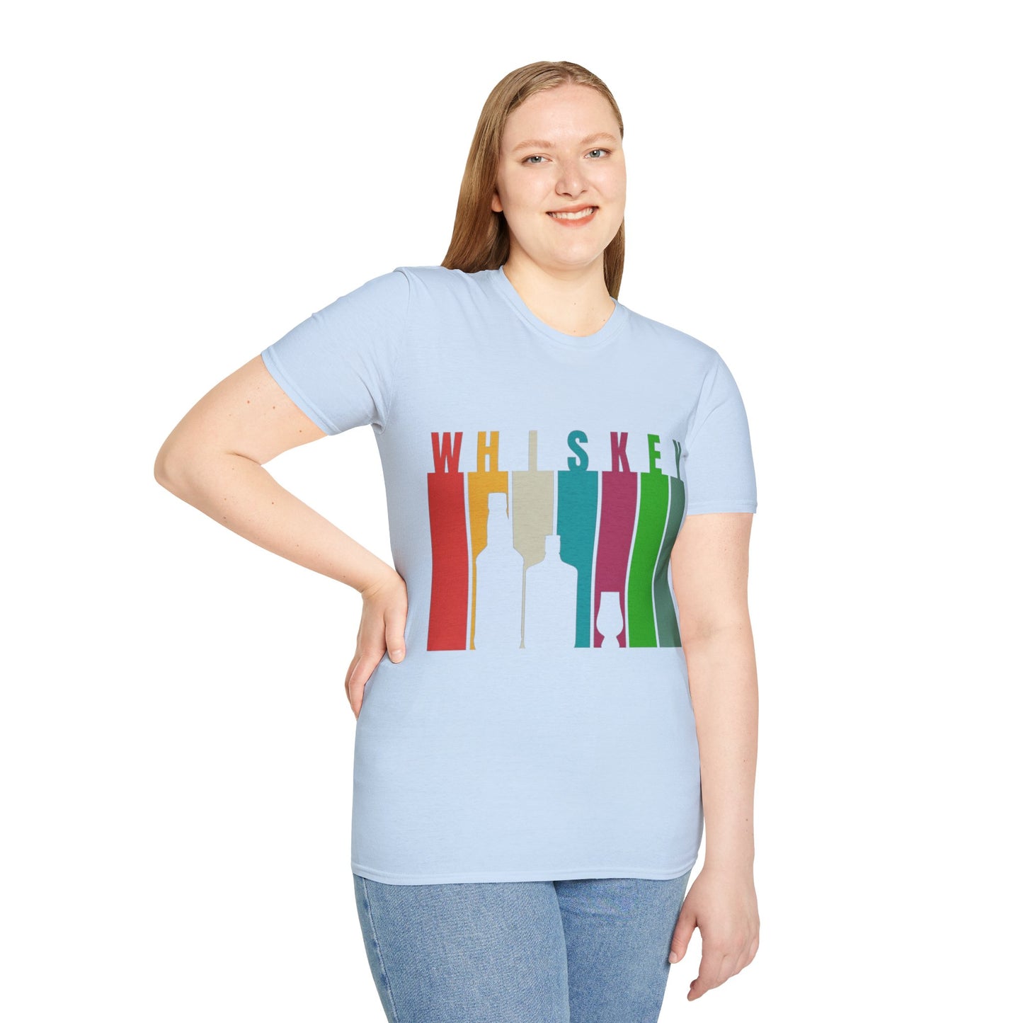 Whiskey spelled with an 'e' Light colors Unisex T-Shirt by cypherpunkgear.com