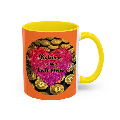 Bitcoin is My Valentine Orange Accent Mug by cypherpunkgear.com