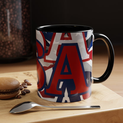 USA! USA! USA RDfont Patriot Accent Mug by cypherpunkgear