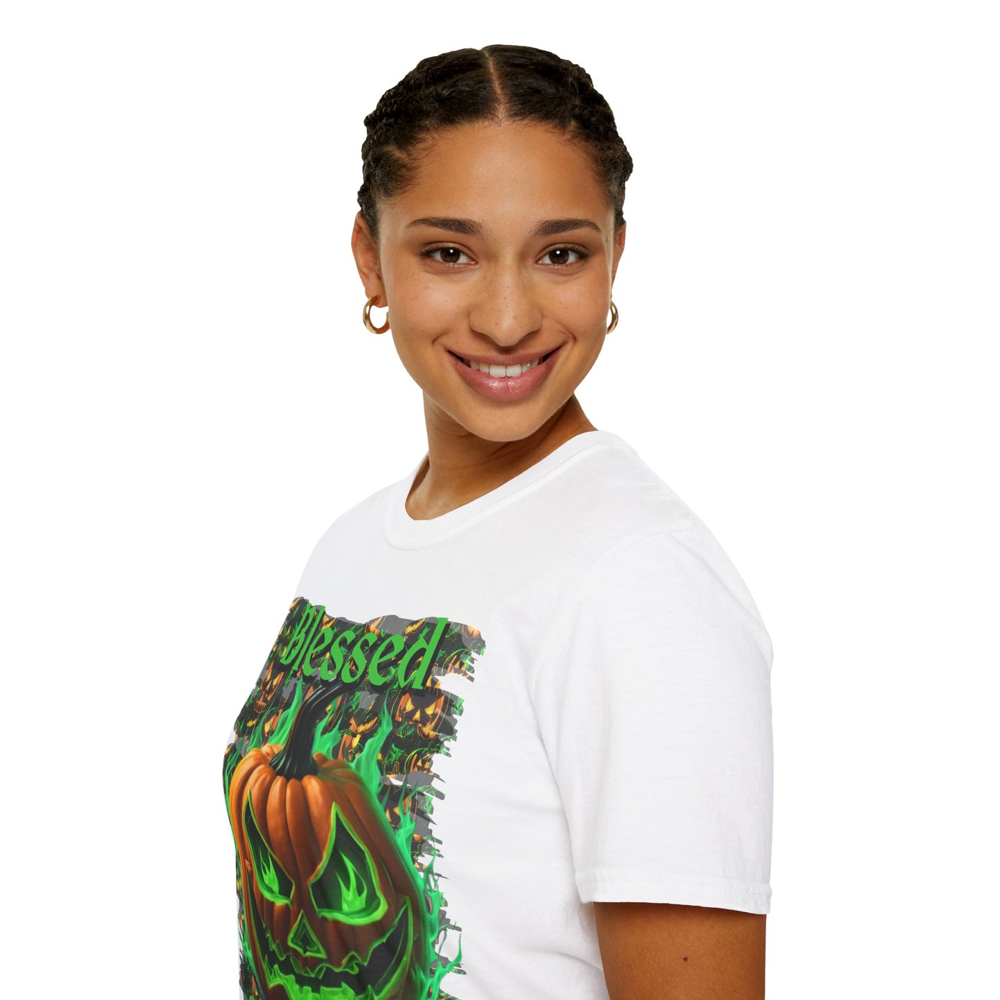 Blessed Samhain Green Jack Light colors Unisex T-Shirt by CreepyCrafts.boo