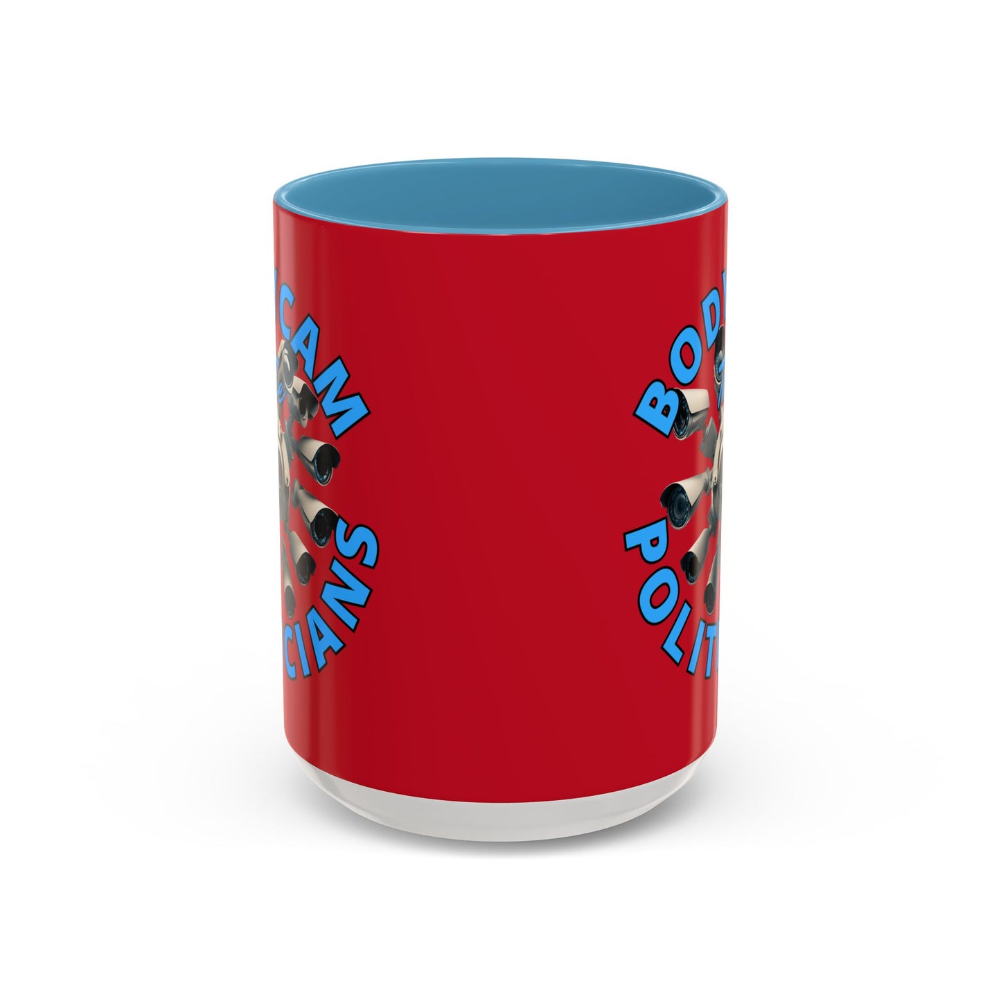 Bodycam the Politicians Cameras Red Accent Mug by cypherpunkgear.com