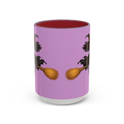 Velvet Vex Pink Accent Mug by CreepyCrafts.boo