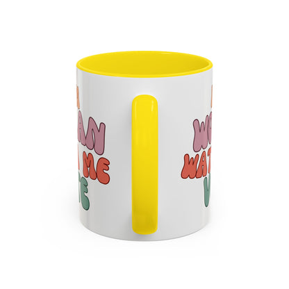 I Am Woman Watch Me Vote White Accent Mug by cypherpunkgear.com