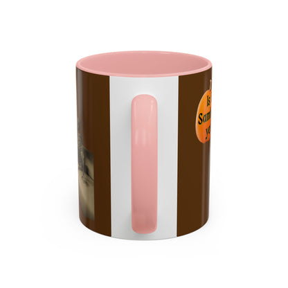 Is it Samhain yet? Skeleton's Pumpkin Brown Accent Mug by CreepyCrafts.boo