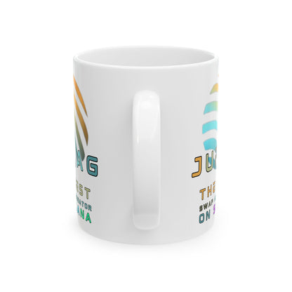 Jupiter (JUP) the best aggregator on Solana White Mug by cypherpunkgear.com