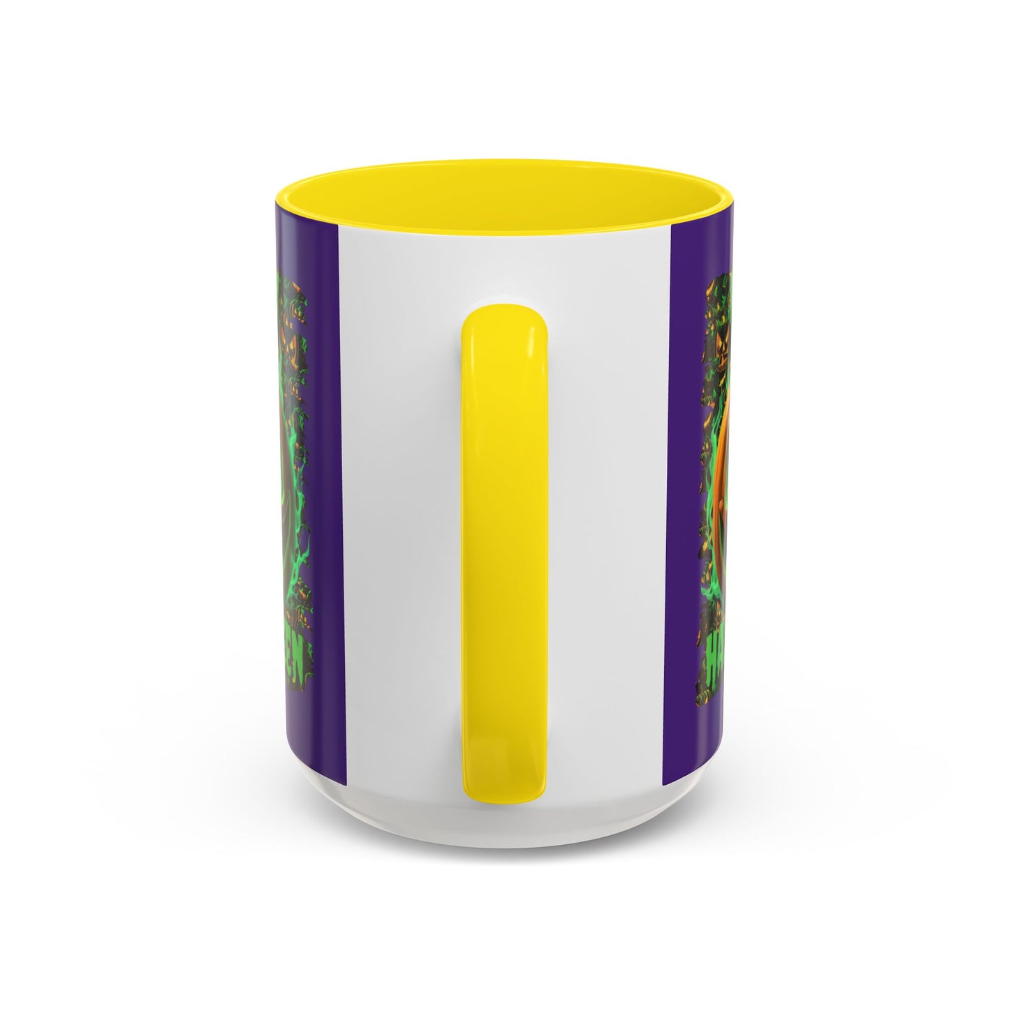 Happy Halloween Green Jack Purple Accent Mug by CreepyCrafts.boo