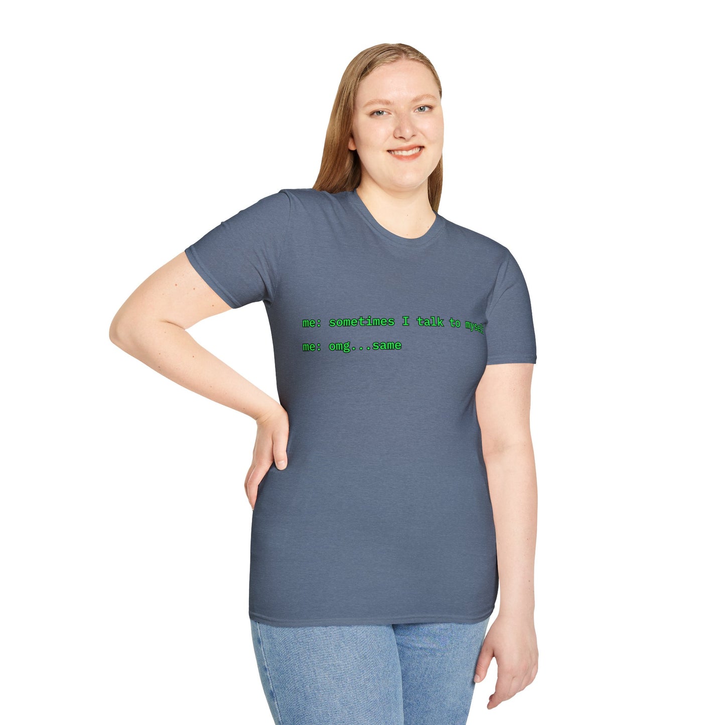 Sometimes I talk to myself - me: omg...same Dark colors Unisex T-Shirt by cypherpunkgear.com