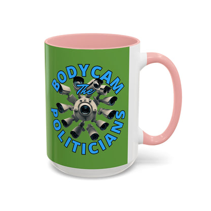 Bodycam the Politicians Cameras Green Accent Mug by cypherpunkgear.com