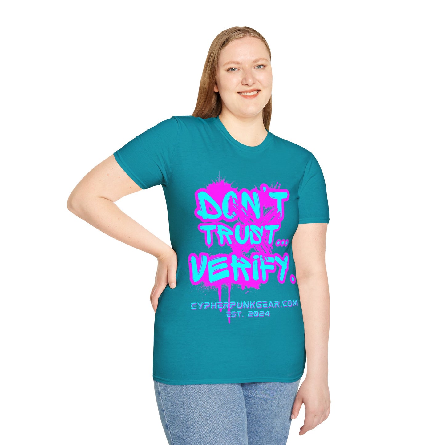 Don't Trust...Verify. Dark colors Unisex T-Shirt by cypherpunkgear.com