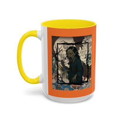 Yōkai Happy Halloween Orange Accent Mug by CreepyCrafts.boo