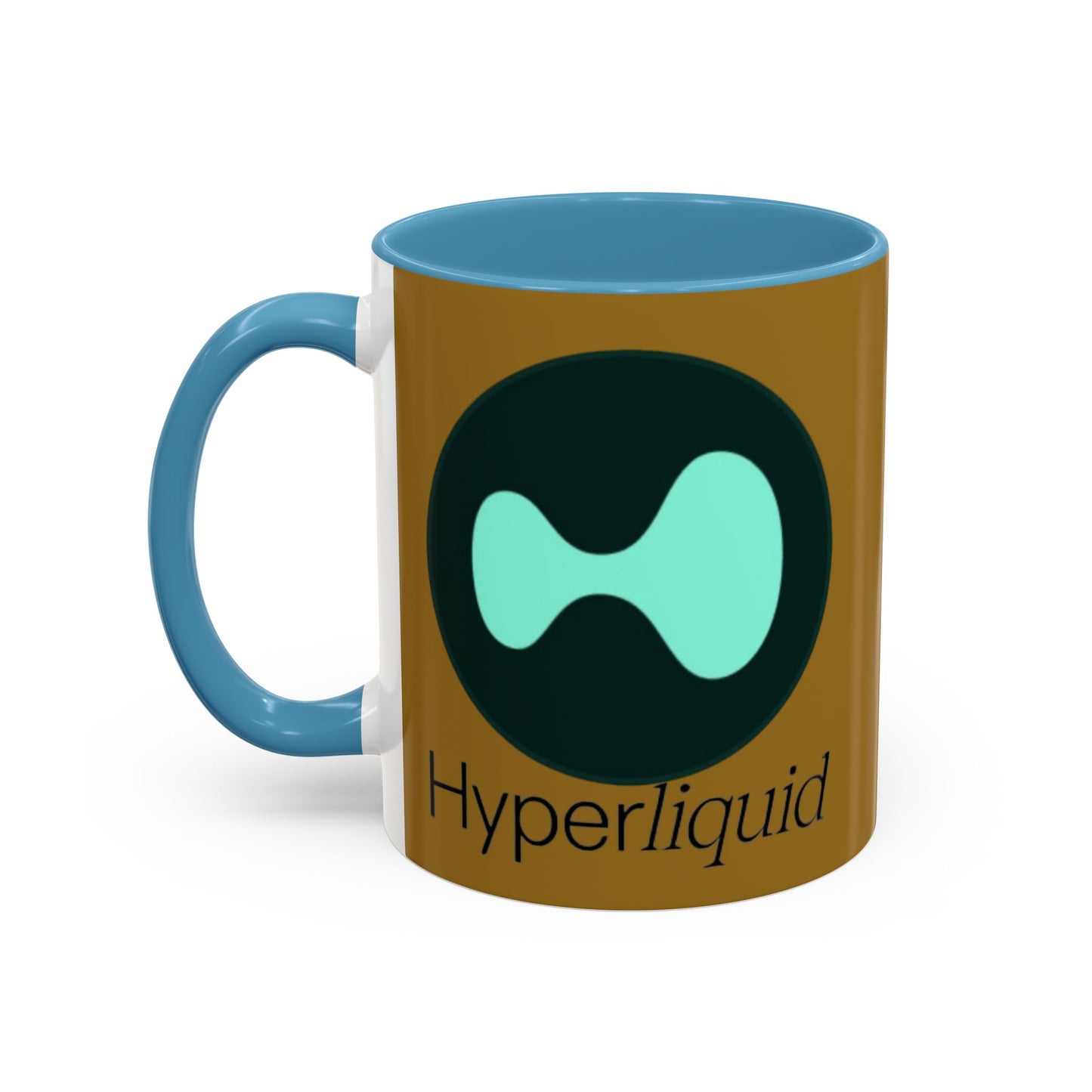 Hyperliquid Black font Brown Accent Mug by cypherpunkgear.com