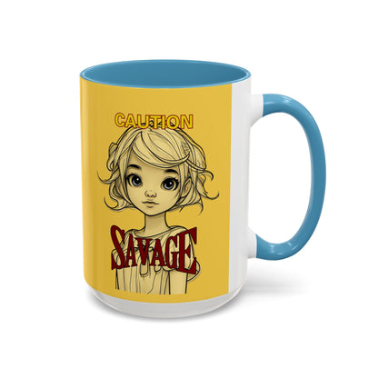 Caution, Savage Yellow Accent Mug by cypherpunkgear.com