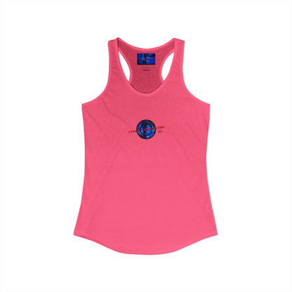 2-sided, cypherpunkgear.com Logo & Cityscape Women's Racerback Tank Top by cypherpunkgear.com