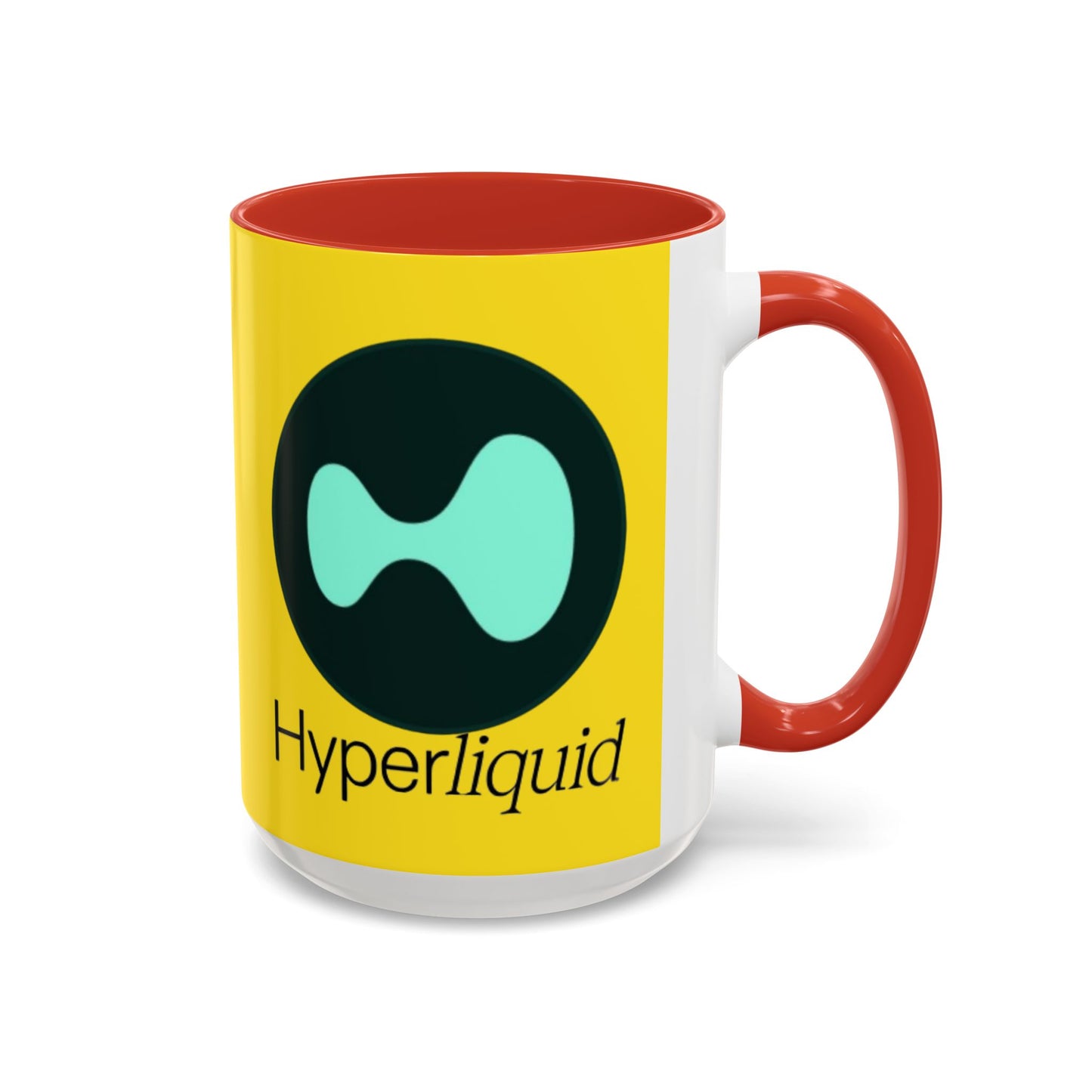 Hyperliquid Black font Yellow Accent Mug by cypherpunkgear.com