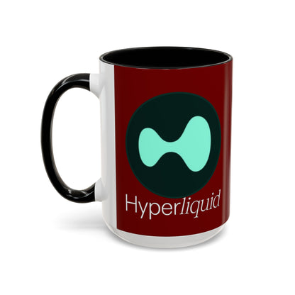 Hyperliquid White font Red Accent Mug by cypherpunkgear.com