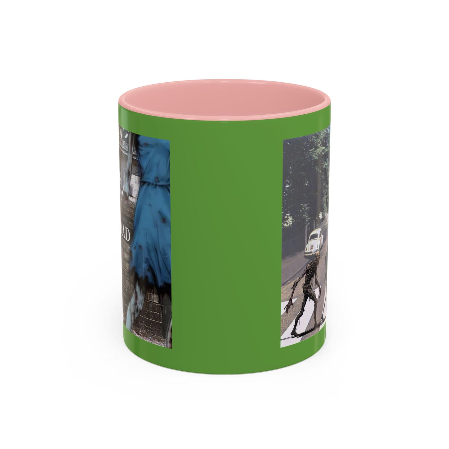2-sided, Scabby Road Green Accent Mug by CreepyCrafts.boo