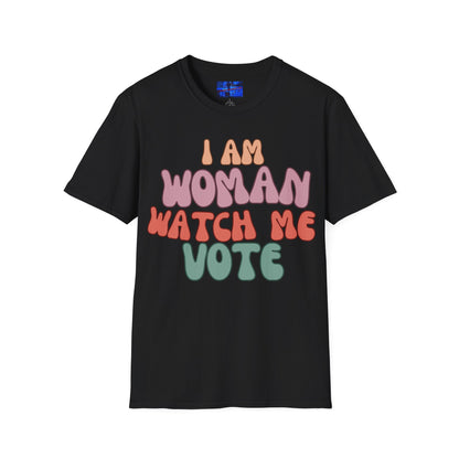 I Am Woman Watch Me Vote DKcolors Unisex T-Shirt by cypherpunkgear.com