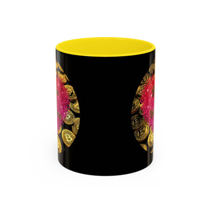 Bitcoin is My Valentine Black Accent Mug by cypherpunkgear.com