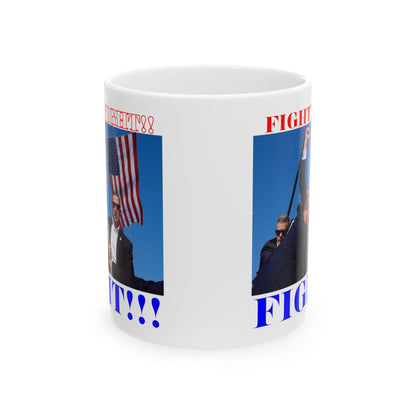 FIGHT! FIGHT!! FIGHT!!! White Mug by cypherpunkgear