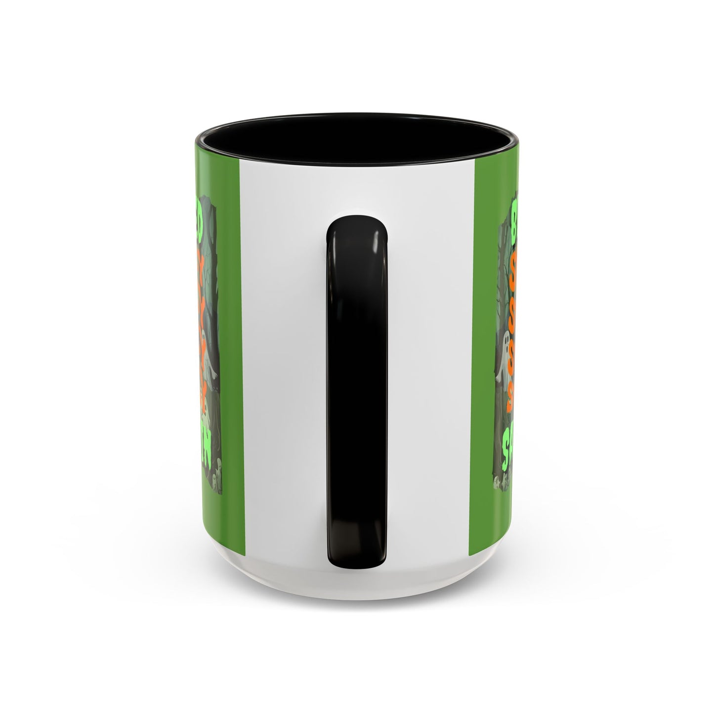 Spooky Blessed Samhain Ghost Green font Accent Mug by CreepyCrafts.boo