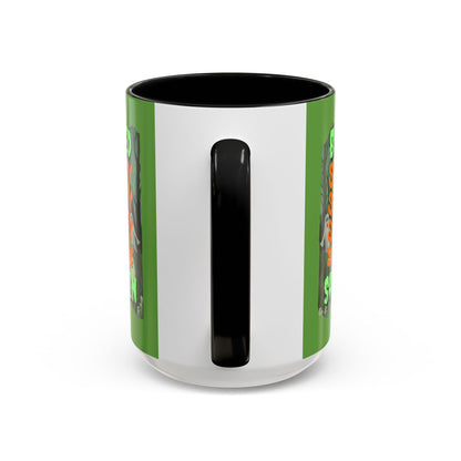 Spooky Blessed Samhain Ghost Green font Accent Mug by CreepyCrafts.boo