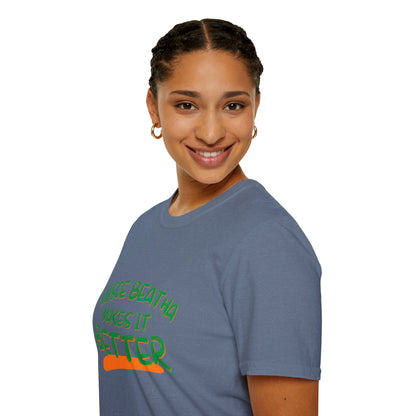 Uisce Beatha makes it better Green font Dark colors Unisex T-Shirt by cypherpunkgear.com