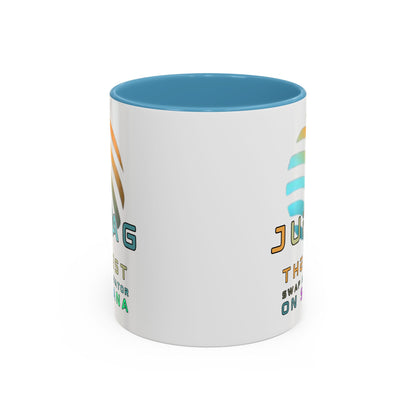 Jupiter (JUP) the best aggregator on Solana White Accent Mug by cypherpunkgear.com