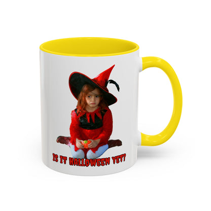 Is it Halloween yet? White Accent Mug by CreepyCrafts.boo