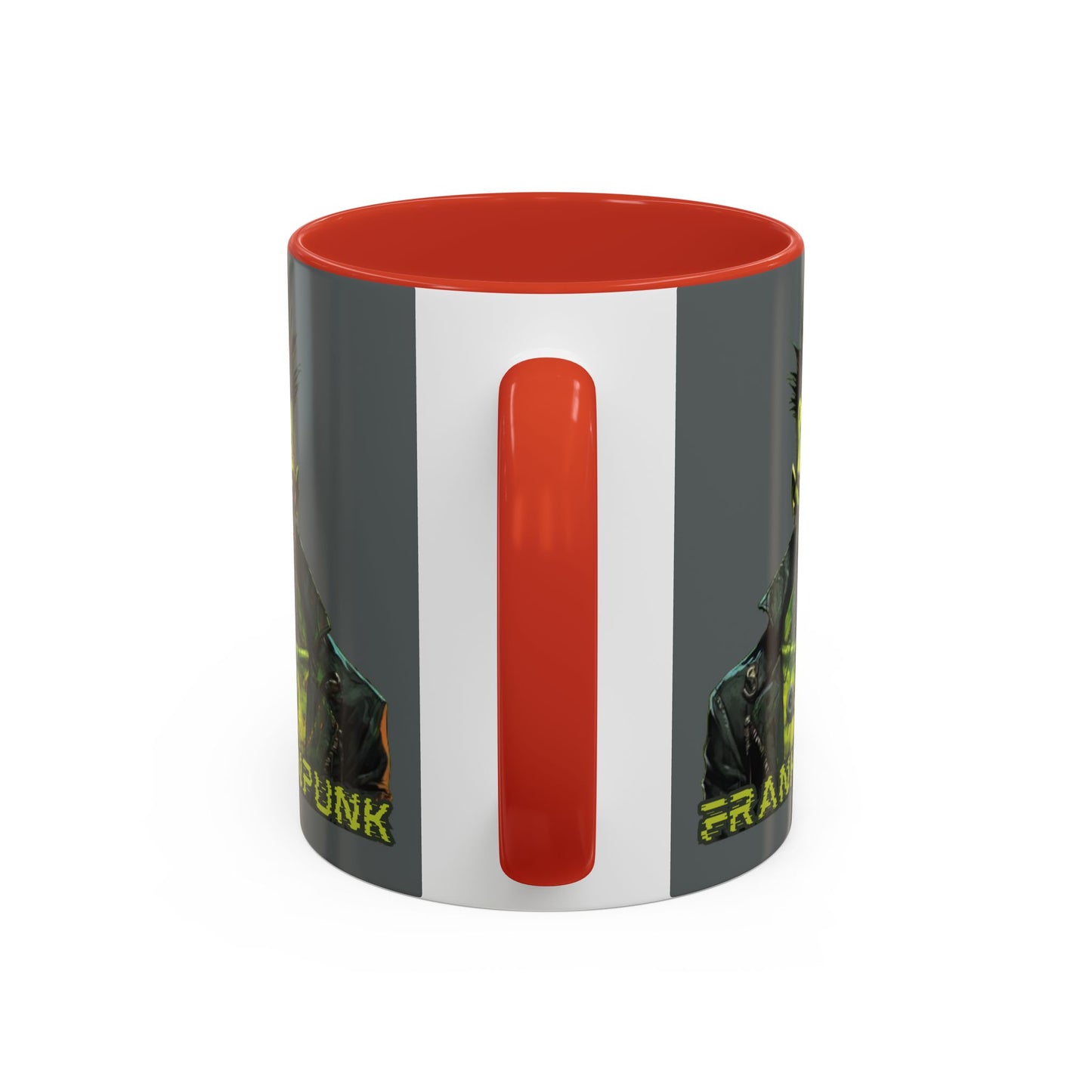 Frankenpunk Grey Accent Mug by CreepyCrafts.boo