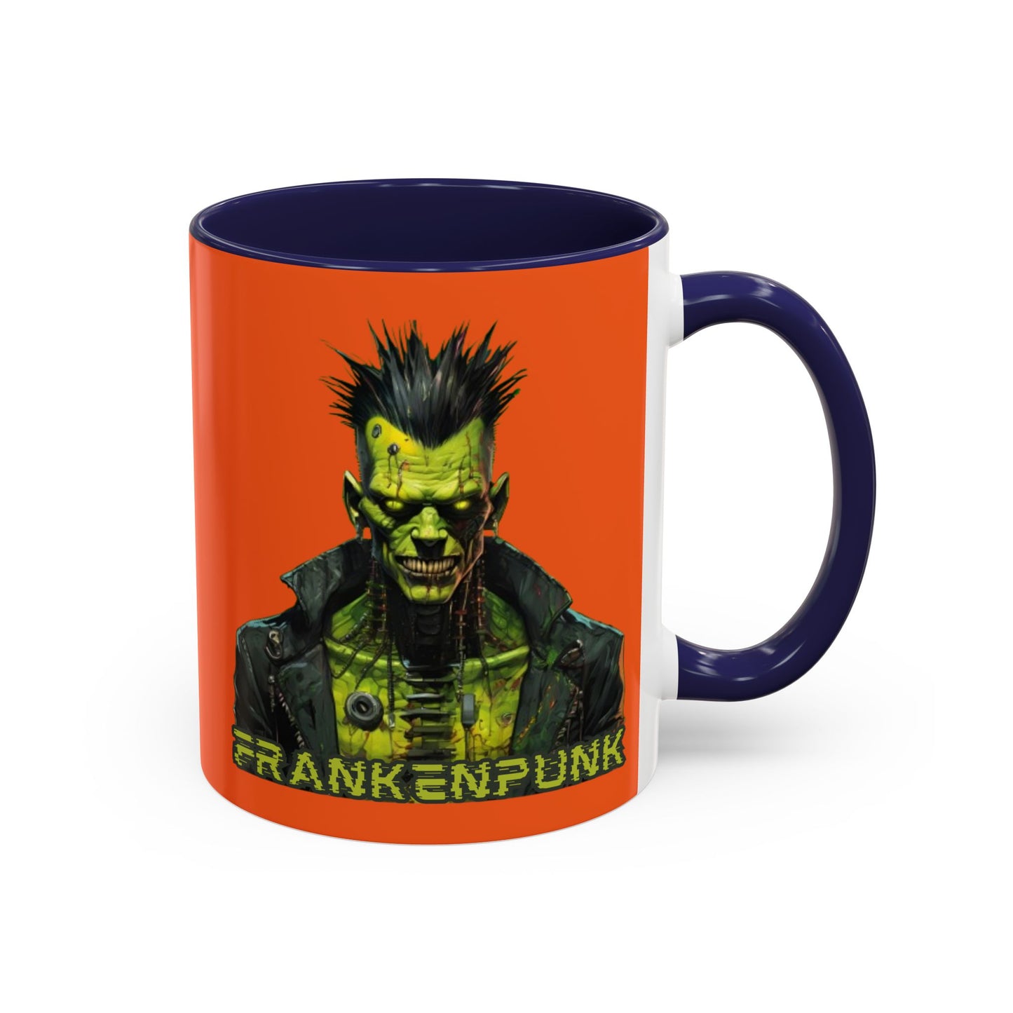 Frankenpunk Orange Accent Mug by CreepyCrafts.boo