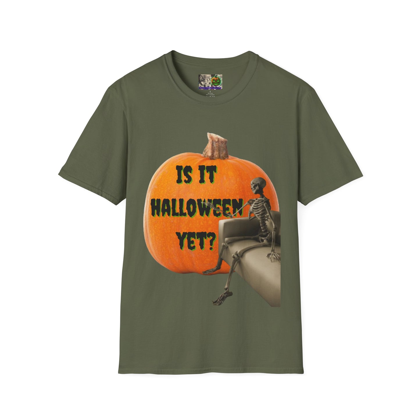 Is it Halloween yet? Skeleton's Giant Pumpkin Dark colors Unisex T-Shirt by CreepyCrafts.boo