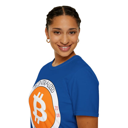 Bitcoin Decentralized Freedom Dark colors Unisex T-Shirt by cypherpunkgear.com