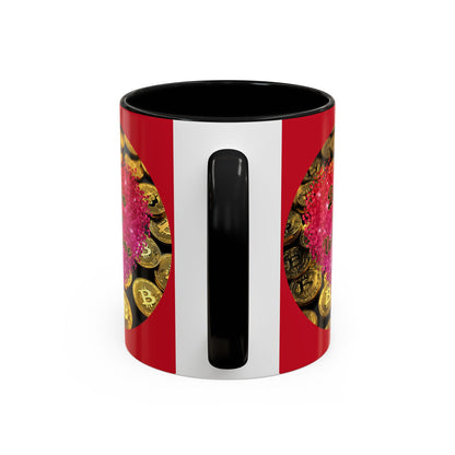 Bitcoin is My Valentine Red Accent Mug by cypherpunkgear.com