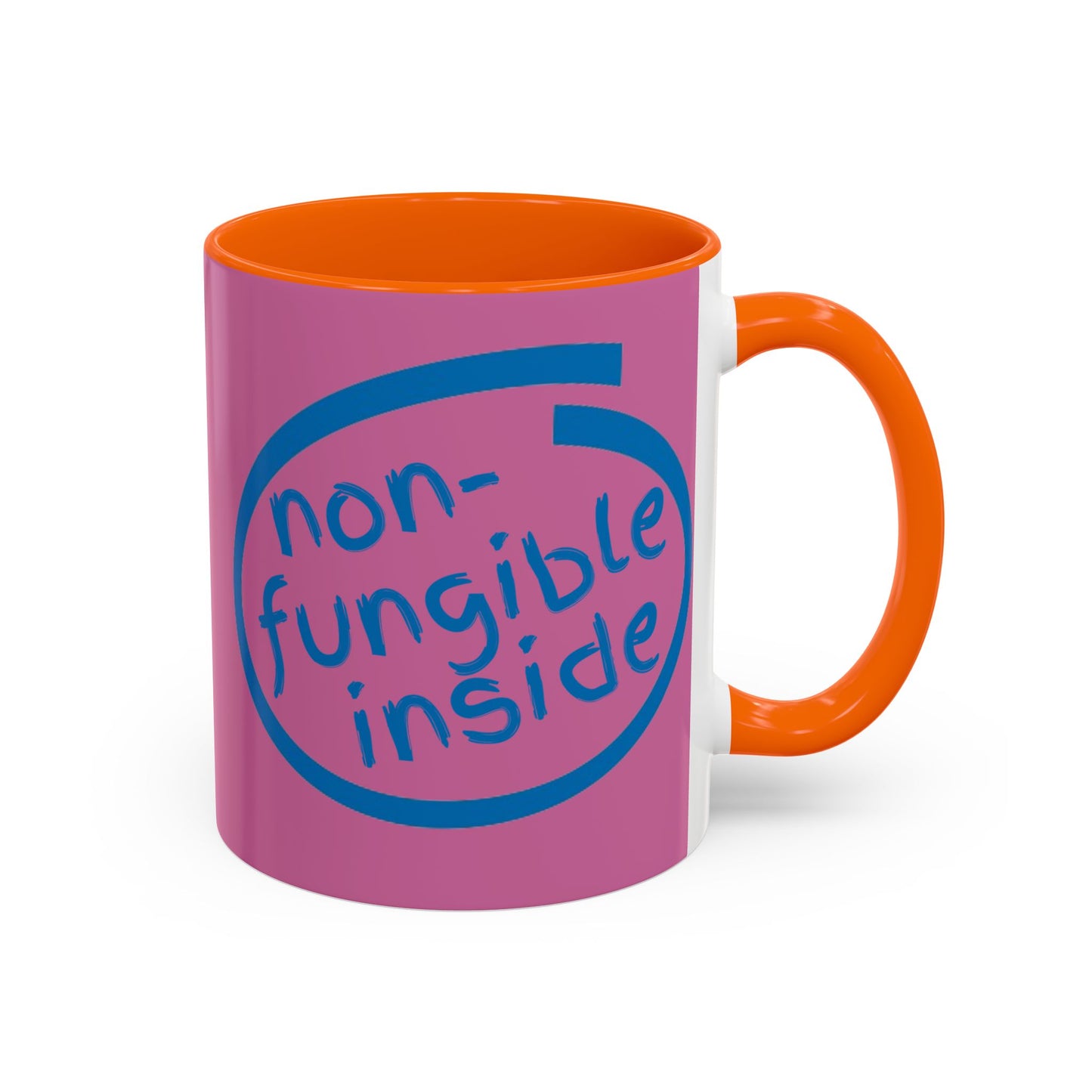 Non-Fungible Inside Pink Accent Mug by cypherpunkgear.com