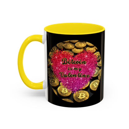 Bitcoin is My Valentine Black Accent Mug by cypherpunkgear.com