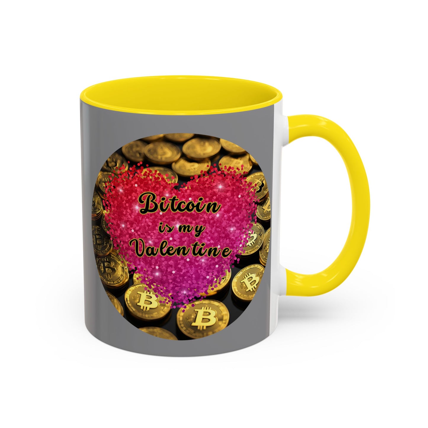 Bitcoin is My Valentine Grey Accent Mug by cypherpunkgear.com