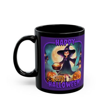 Happy Halloween Little Witch Purple font Purple Mug by CreepyCrafts.boo