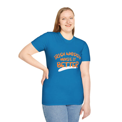 Irish Whiskey makes it better OGfont DKcolors Unisex T-Shirt by cypherpunkgear.com