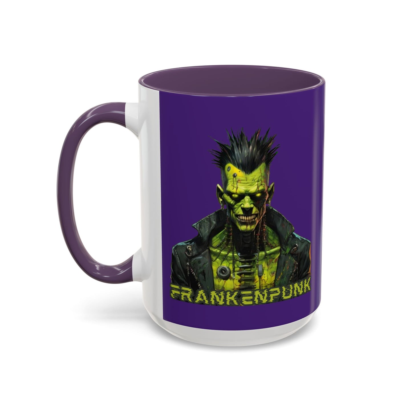 Frankenpunk Purple Accent Mug by CreepyCrafts.boo