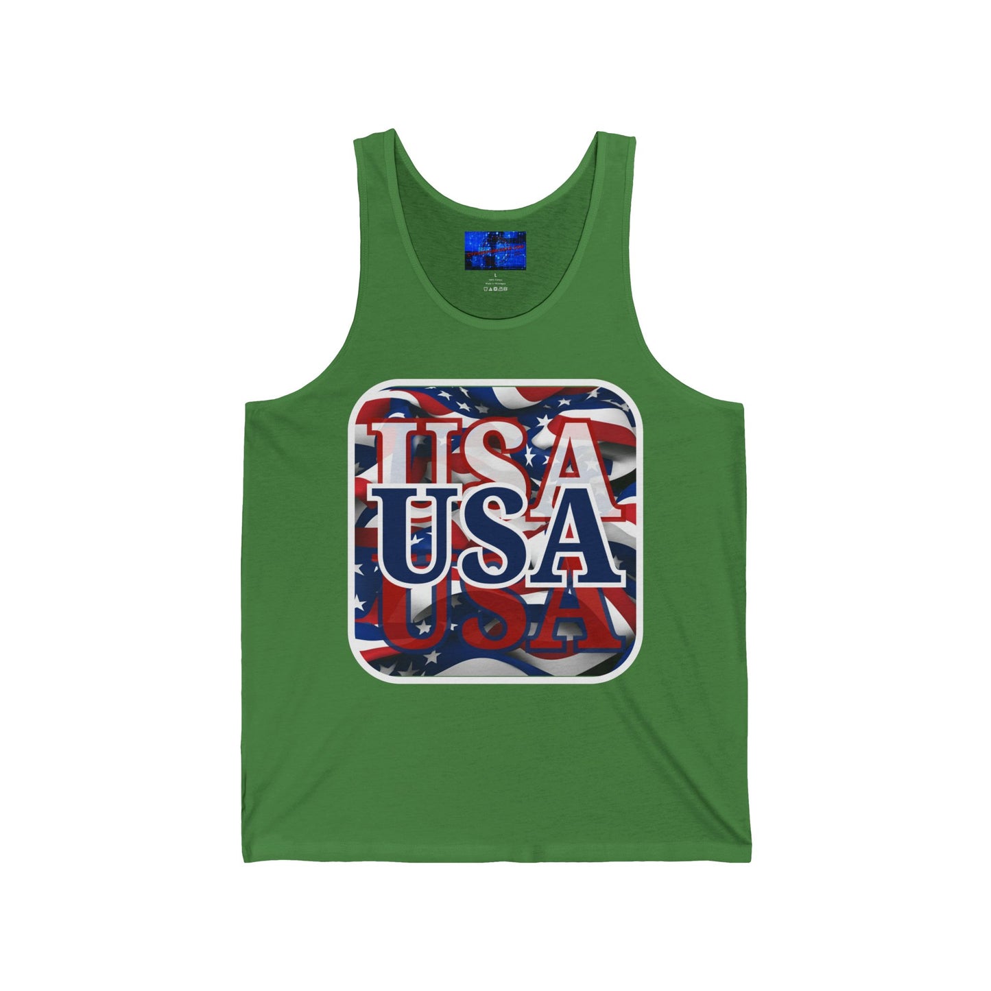 Red White and BLUE USA Patriot Unisex Jersey Tank Top by cypherpunkgear