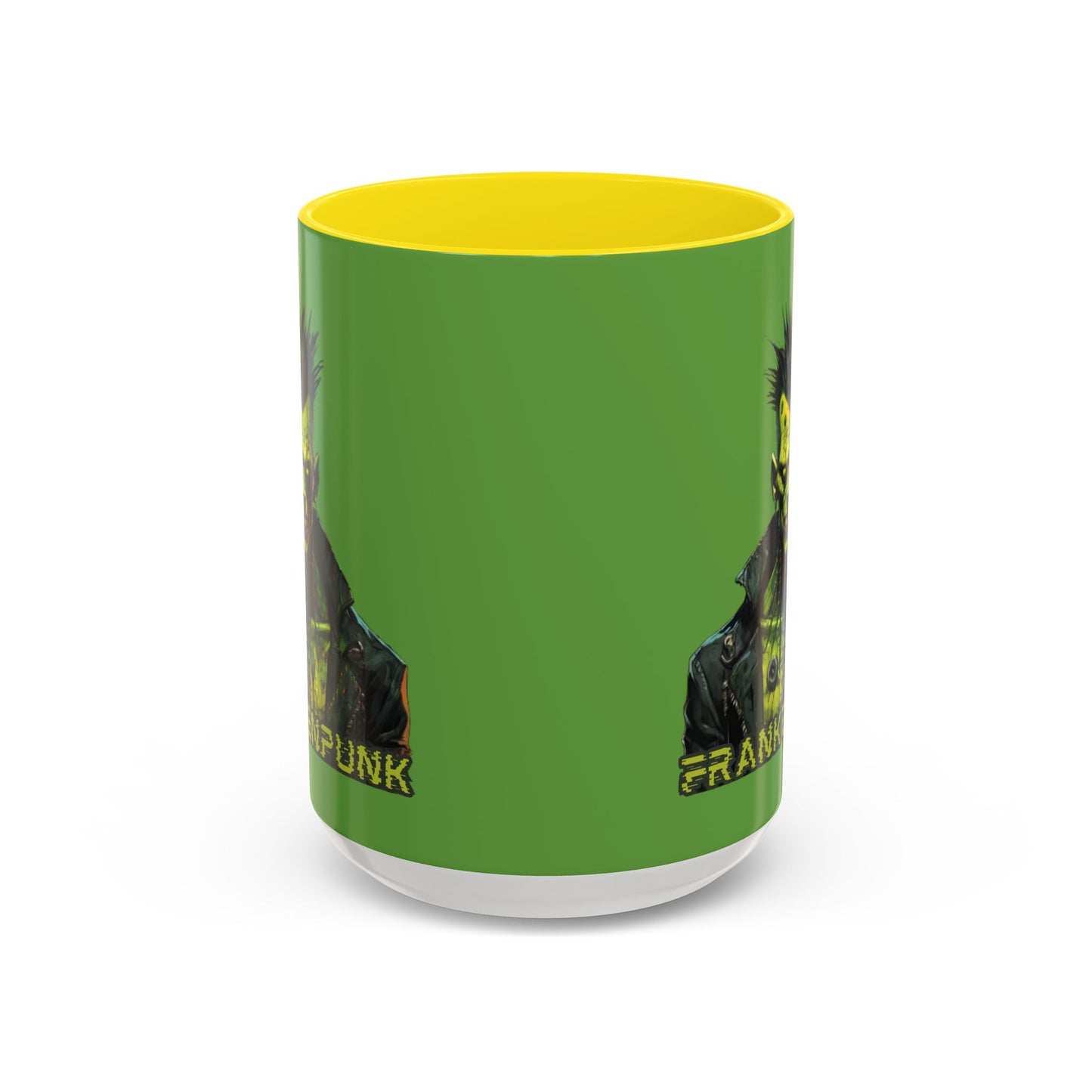 Frankenpunk Green Accent Mug by CreepyCrafts.boo