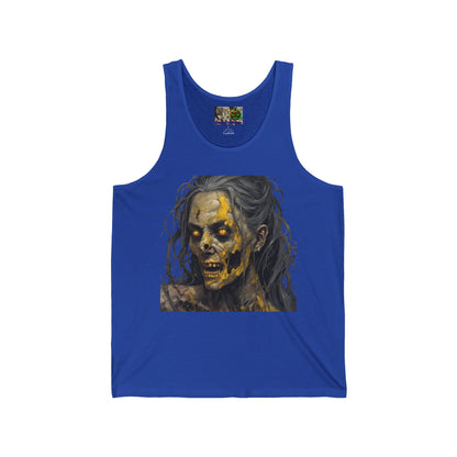Rose Rottingham Has Risen Unisex Jersey Tank Top by CreepyCrafts.boo