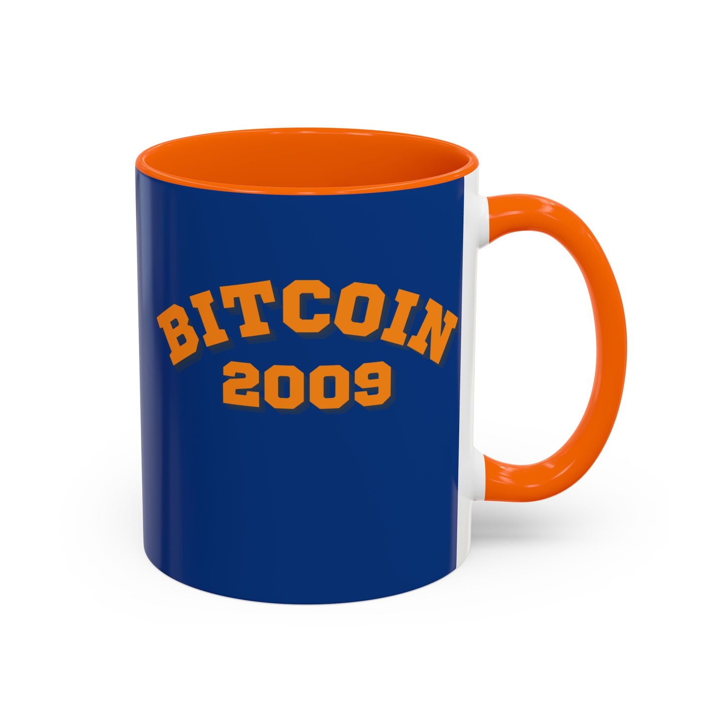 Bitcoin 2009 Dark Blue Accent Mug by cypherpunkgear.com