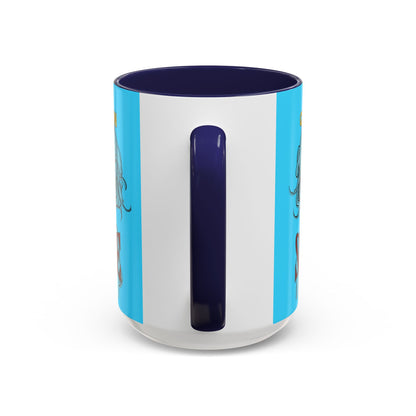 Caution, Savage Light Blue Accent Mug by cypherpunkgear.com