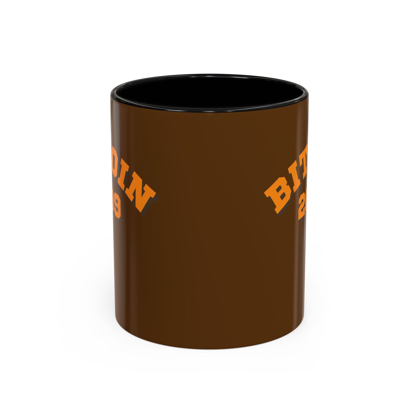 Bitcoin 2009 Brown Accent Mug by cypherpunkgear.com