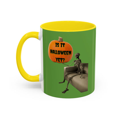 Is it Halloween yet? Skeleton's Pumpkin Accent Mug by CreepyCrafts.boo