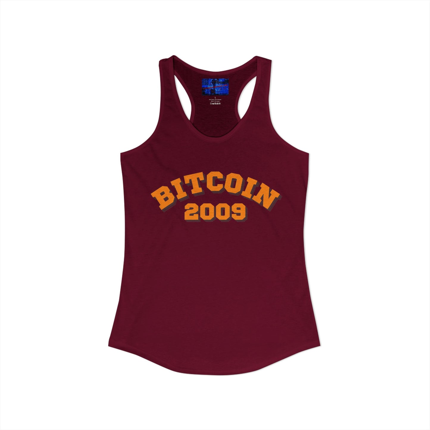 Bitcoin 2009 Women's Racerback Tank Top by cypherpunkgear.com