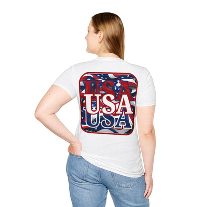 2-sided Red WHITE and Blue USA Patriot LTcolors Unisex T-Shirt by cypherpunkgear