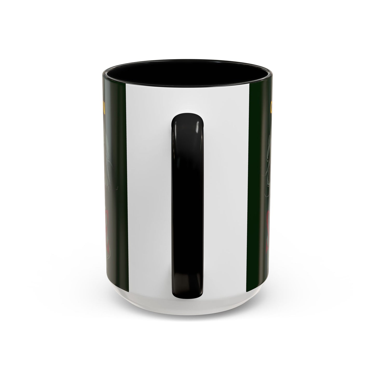 Caution, Savage Dark Green Accent Mug by cypherpunkgear.com